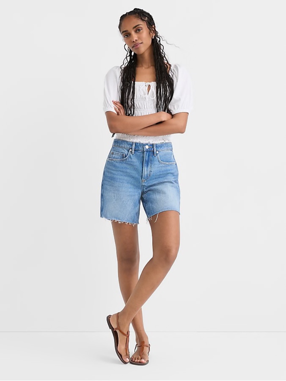 Loft rivete cut seamed boyfriend/ mom shorts
